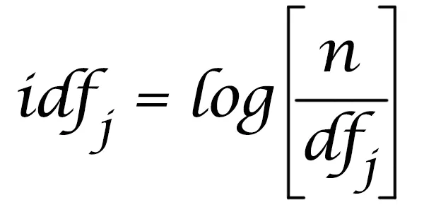 IDF 公式;来源:https://moz.com/blog/inverse-document-frequency-and-the-importance-of-uniqueness